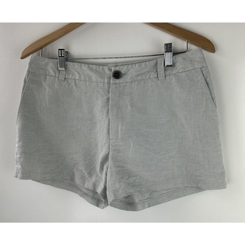 James Perse Linen Cotton Blend Short Shorts 2.5" - 3" Inseam Size 27 Button Zip - Picture 2 of 13